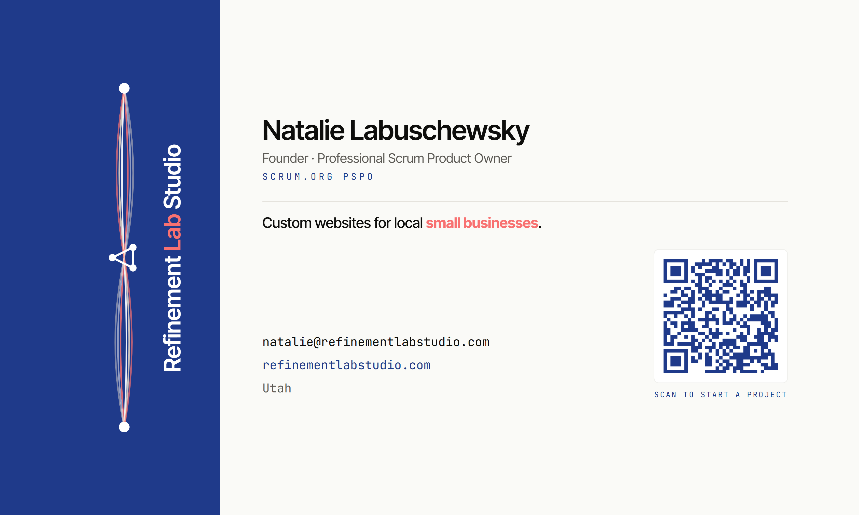 Cobalt card back — Natalie Labuschewsky